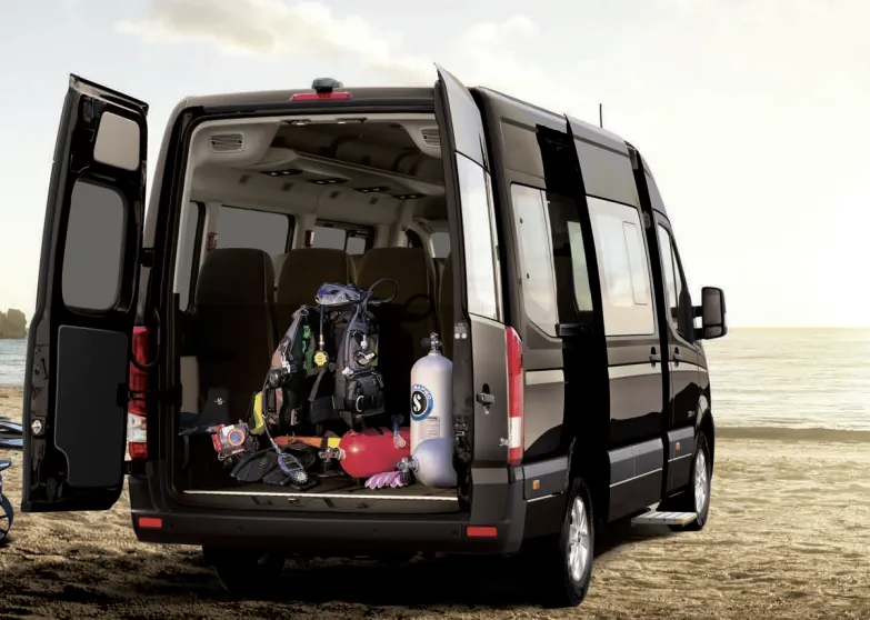 Hyundai Solati private tour minibus rear luggage compartment